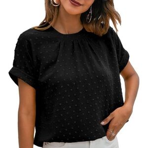 Elegant Black Textured Women's Top